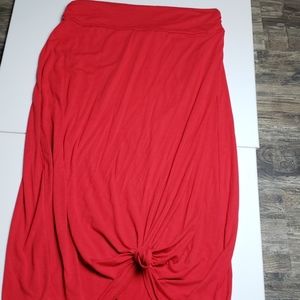 Red Cotton Maxi skirt